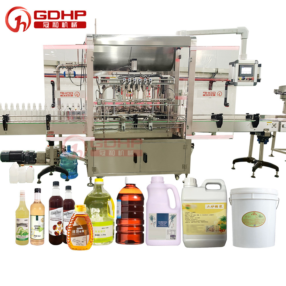 奶茶飲料糖漿灌裝旋蓋封膜生產(chǎn)線(xiàn)